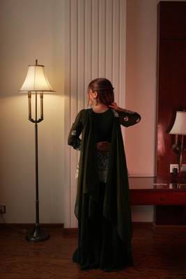Green Heavy Sequins Embroidered Kurta set 5