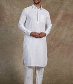 Men's stylish cotton embroidery pathani salwar set
