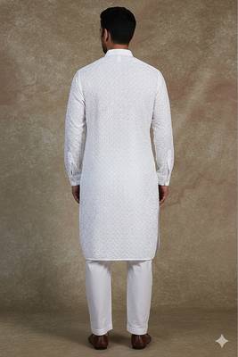 Men's stylish cotton embroidery pathani salwar set 3