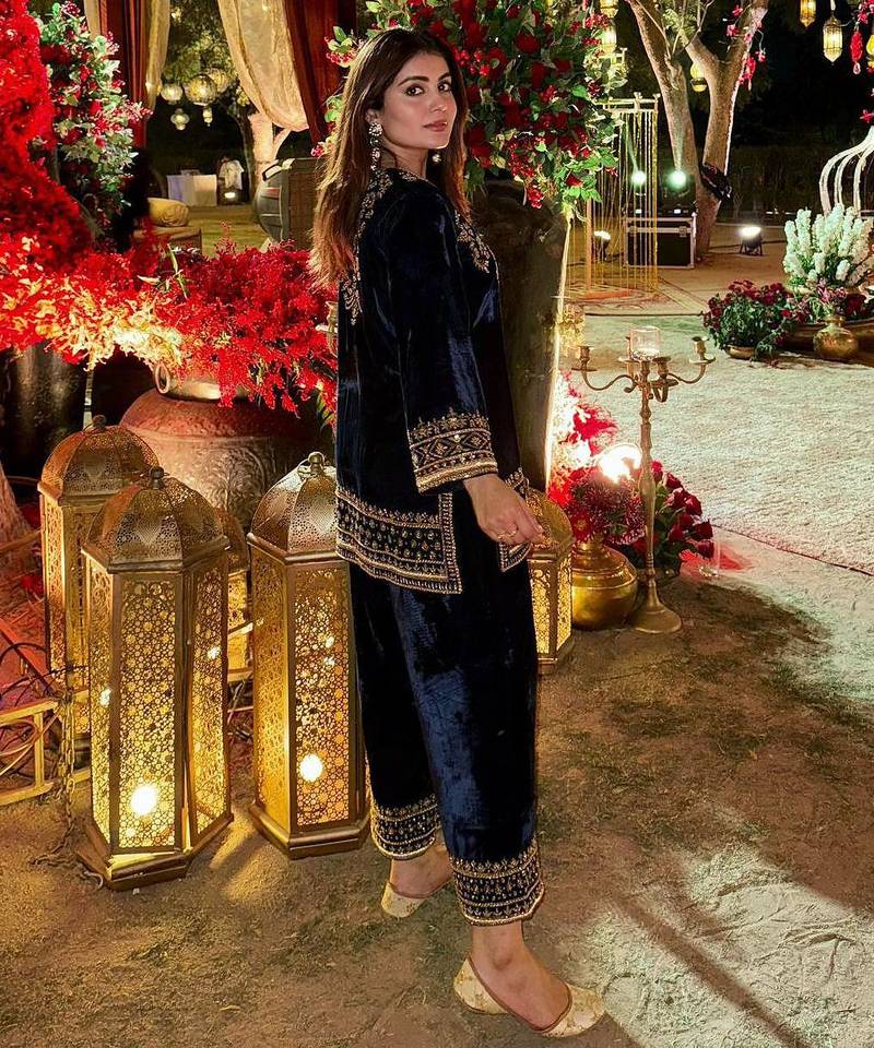 Blue Zari Embroidered Kurta set