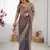 Dark onion pink new festive wear fendy chiffon saree with sequins embroidery work