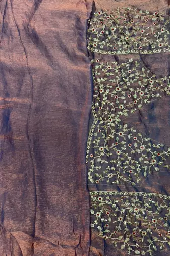 Dark onion pink new festive wear fendy chiffon saree with sequins embroidery work