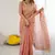 Peach new festive wear fendy chiffon saree with sequins embroidery work