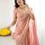 Peach new festive wear fendy chiffon saree with sequins embroidery work