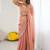 Peach new festive wear fendy chiffon saree with sequins embroidery work