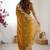 Mustard yellow new festive wear fendy chiffon saree with sequins embroidery work