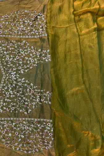 Mustard yellow new festive wear fendy chiffon saree with sequins embroidery work