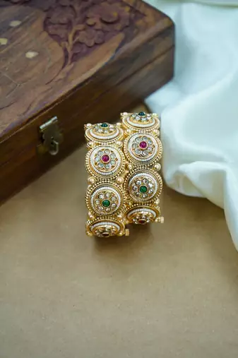 Traditional pearl meenakari heritage kada