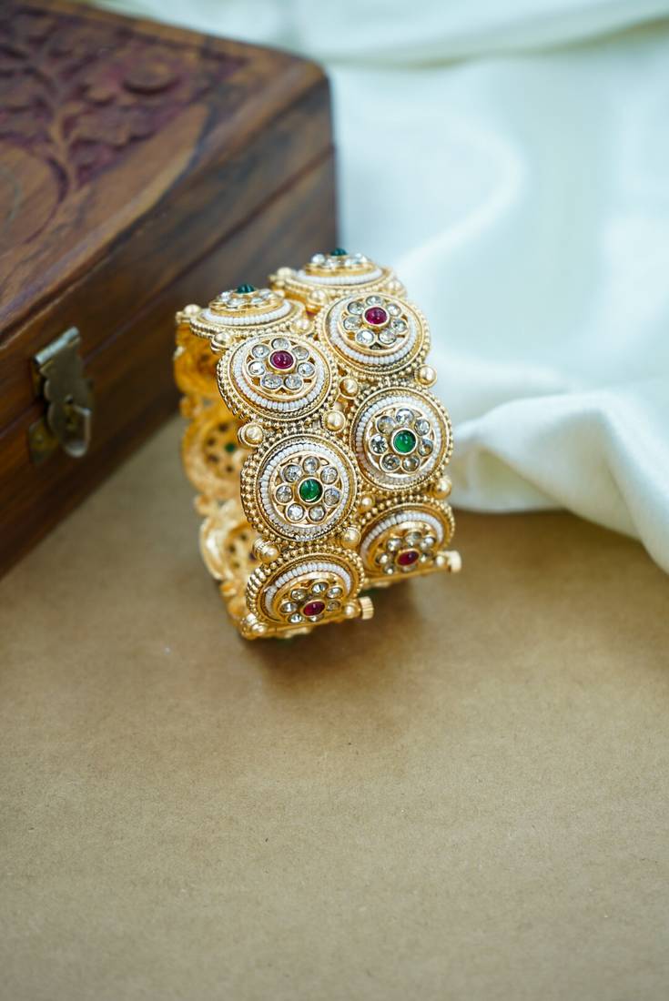 Traditional pearl meenakari heritage kada