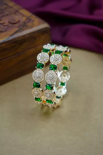 Green premium ad bangles for women