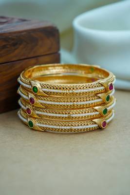 Traditional pearl & gold heritage bangles 2