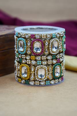 Traditional multy kundan antique bangles collection 3