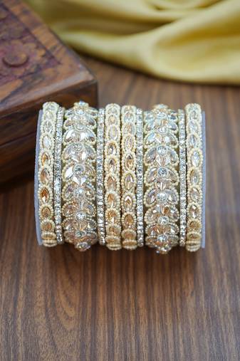 Traditional golden bangles set for women
