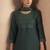 Dark green embroidered with sequined work cotton blend straight kurta set for women