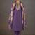 Purple embroidered with sequined work roman silk straight kurta set for women
