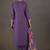 Purple embroidered with sequined work roman silk straight kurta set for women