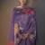 Purple embroidered with sequined work roman silk straight kurta set for women