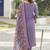Lavender printed chinon straight kurta set with dupatta