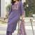 Lavender printed chinon straight kurta set with dupatta