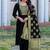 Black jacquard cotton blend jacquard straight kurta set with dupatta for women