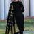 Black jacquard cotton blend jacquard straight kurta set with dupatta for women