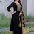 Black jacquard cotton blend jacquard straight kurta set with dupatta for women