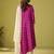 Pink printed viscose rayon anarkali kurta set with dupatta for women
