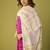 Pink printed viscose rayon anarkali kurta set with dupatta for women