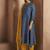 Navy blue printed viscose rayon anarkali kurta set for women