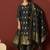Black jacquard zari work silk blend straight kurta set with dupatta for women