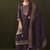 Purple jacquard chanderi straight kurta set with dupatta