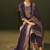 Purple jacquard chanderi straight kurta set with dupatta