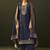 Navy blue jacquard chanderi straight kurta set with dupatta