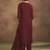 Maroon embroidered chinnon straight kurta set with dupatta