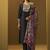 Black embroidery cotton blend straight kurta set printed dupatta set