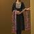 Black embroidery cotton blend straight kurta set printed dupatta set