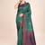 teal banarasi silk blend saree with zari weaving detailing