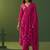 Pink printed chinnon cotton bland anarkali kurta set with printed dupatta