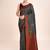 grey banarasi silk blend saree with zari weaving detailing