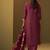 Red jacquard cotton blend jacquard straight kurta set with printed dupatta