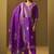 Purple jacquard art silk straight kurta set with dupatta for women