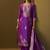 Purple jacquard art silk straight kurta set with dupatta for women