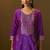 Purple jacquard art silk straight kurta set with dupatta for women