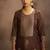Brown jacquard art silk straight kurta set with dupatta