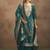 Rama green jacquard art silk straight kurta set with dupatta
