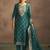 Rama green jacquard art silk straight kurta set with dupatta