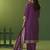 Purple jacquard art silk straight kurta set with cotton bottom & silk jacquard dupatta
