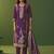 Purple jacquard art silk straight kurta set with cotton bottom & silk jacquard dupatta