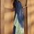 Blue embroidered cotton blend straight kurta with dupatta