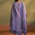 Purple lilac jacquard art silk straight kurta set with dupatta